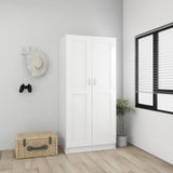 NNEVL Wardrobe High Gloss White 82.5x51.5x180 cm Chipboard