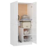 NNEVL Wardrobe High Gloss White 82.5x51.5x180 cm Chipboard