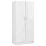 NNEVL Wardrobe High Gloss White 82.5x51.5x180 cm Chipboard