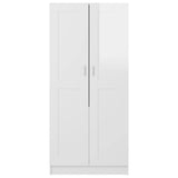 NNEVL Wardrobe High Gloss White 82.5x51.5x180 cm Chipboard