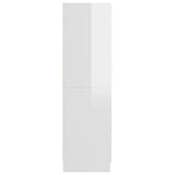 NNEVL Wardrobe High Gloss White 82.5x51.5x180 cm Chipboard