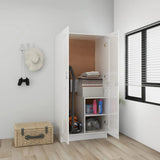 NNEVL Wardrobe High Gloss White 82.5x51.5x180 cm Chipboard