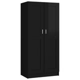 NNEVL Wardrobe High Gloss Black 82.5x51.5x180 cm Chipboard