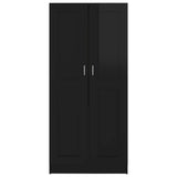 NNEVL Wardrobe High Gloss Black 82.5x51.5x180 cm Chipboard
