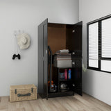 NNEVL Wardrobe High Gloss Black 82.5x51.5x180 cm Chipboard