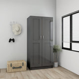 NNEVL Wardrobe High Gloss Grey 82.5x51.5x180 cm Chipboard