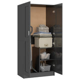 NNEVL Wardrobe High Gloss Grey 82.5x51.5x180 cm Chipboard