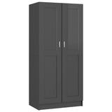 NNEVL Wardrobe High Gloss Grey 82.5x51.5x180 cm Chipboard