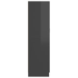 NNEVL Wardrobe High Gloss Grey 82.5x51.5x180 cm Chipboard