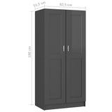 NNEVL Wardrobe High Gloss Grey 82.5x51.5x180 cm Chipboard