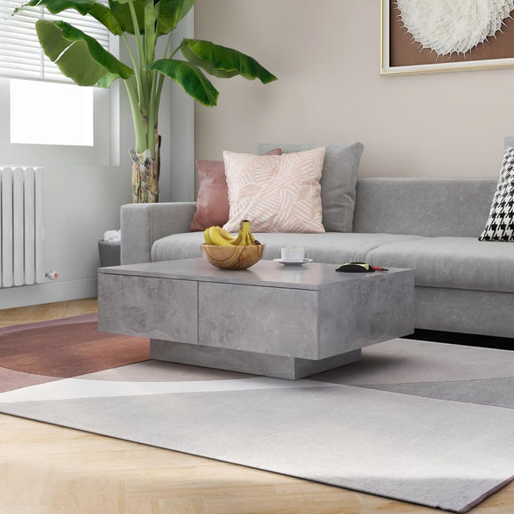 NNEVL Coffee Table Concrete Grey 90x60x31 cm Chipboard