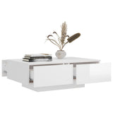 NNEVL Coffee Table High Gloss White 90x60x31 cm Chipboard