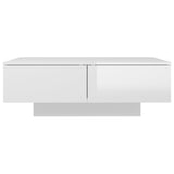 NNEVL Coffee Table High Gloss White 90x60x31 cm Chipboard