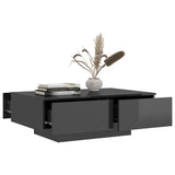 NNEVL Coffee Table High Gloss Grey 90x60x31 cm Chipboard