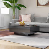NNEVL Coffee Table High Gloss Grey 90x60x31 cm Chipboard