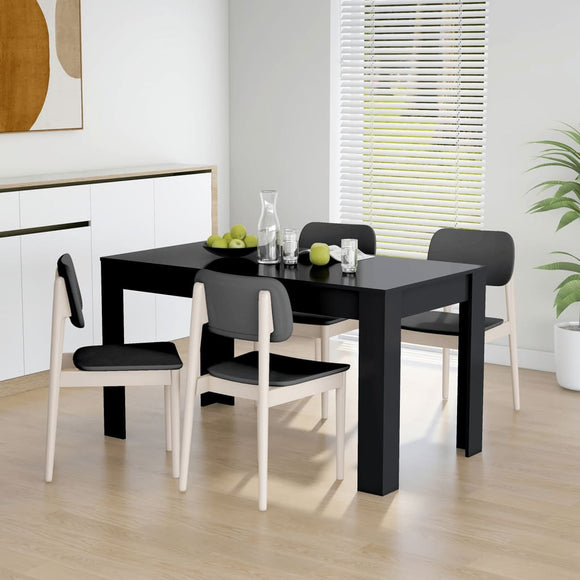 NNEVL Dining Table Black 140x74.5x76 cm Chipboard