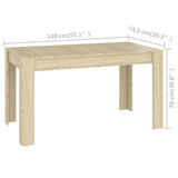 NNEVL Dining Table Sonoma Oak 140x74.5x76 cm Chipboard