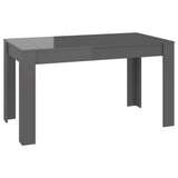 NNEVL Dining Table High Gloss Grey 140x74.5x76 cm Chipboard