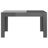 NNEVL Dining Table High Gloss Grey 140x74.5x76 cm Chipboard