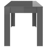 NNEVL Dining Table High Gloss Grey 140x74.5x76 cm Chipboard