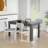 NNEVL Dining Table High Gloss Grey 140x74.5x76 cm Chipboard