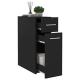 NNEVL Apothecary Cabinet Black 20x45.5x60 cm Chipboard