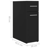 NNEVL Apothecary Cabinet Black 20x45.5x60 cm Chipboard