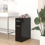 NNEVL Apothecary Cabinet Black 20x45.5x60 cm Chipboard
