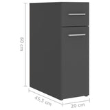 NNEVL Apothecary Cabinet Grey 20x45.5x60 cm Chipboard