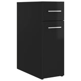 NNEVL Apothecary Cabinet High Gloss Black 20x45.5x60 cm Chipboard