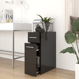 NNEVL Apothecary Cabinet High Gloss Black 20x45.5x60 cm Chipboard