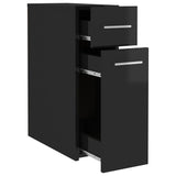 NNEVL Apothecary Cabinet High Gloss Black 20x45.5x60 cm Chipboard