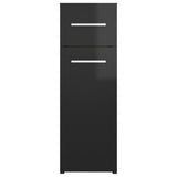 NNEVL Apothecary Cabinet High Gloss Black 20x45.5x60 cm Chipboard
