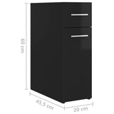 NNEVL Apothecary Cabinet High Gloss Black 20x45.5x60 cm Chipboard