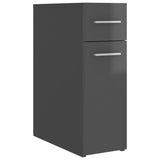 NNEVL Apothecary Cabinet High Gloss Grey 20x45.5x60 cm Chipboard