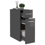 NNEVL Apothecary Cabinet High Gloss Grey 20x45.5x60 cm Chipboard