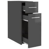 NNEVL Apothecary Cabinet High Gloss Grey 20x45.5x60 cm Chipboard