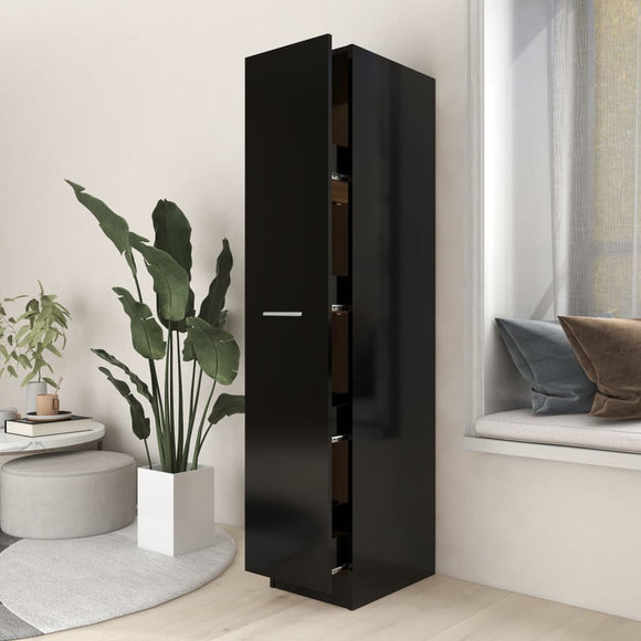 NNEVL Apothecary Cabinet Black 30x42.5x150 cm Chipboard
