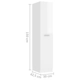 NNEVL Apothecary Cabinet High Gloss White 30x42.5x150 cm Engineered Wood