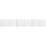 NNEVL Hanging TV Cabinets 3 pcs White 60x30x30 cm