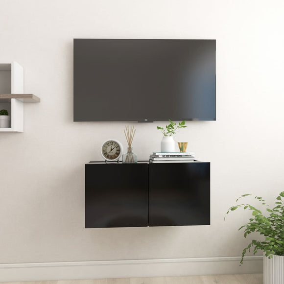 NNEVL Hanging TV Cabinet Black 60x30x30 cm