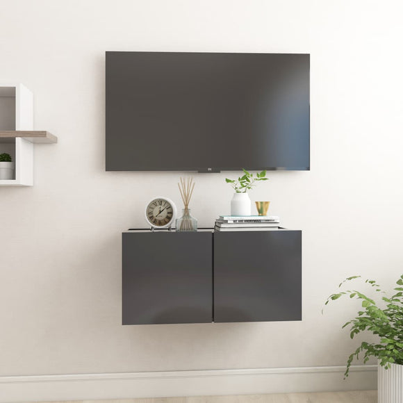 NNEVL Hanging TV Cabinet Grey 60x30x30 cm