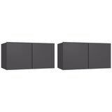 NNEVL Hanging TV Cabinets 2 pcs Grey 60x30x30 cm