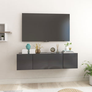 NNEVL Hanging TV Cabinets 2 pcs Grey 60x30x30 cm