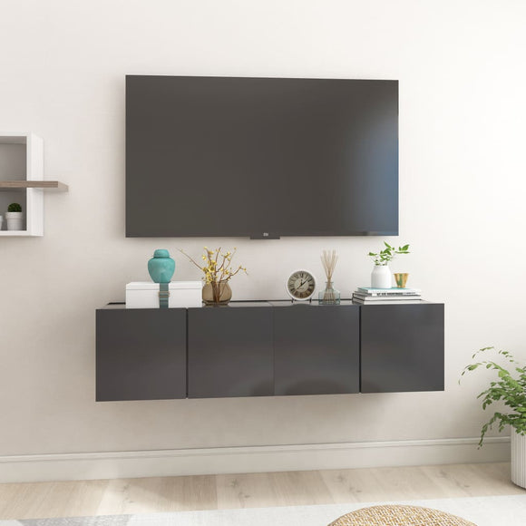 NNEVL Hanging TV Cabinets 2 pcs Grey 60x30x30 cm