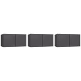 NNEVL Hanging TV Cabinets 3 pcs Grey 60x30x30 cm