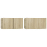 NNEVL Hanging TV Cabinets 2 pcs Sonoma Oak 60x30x30 cm