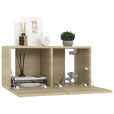NNEVL Hanging TV Cabinets 3 pcs Sonoma Oak 60x30x30 cm