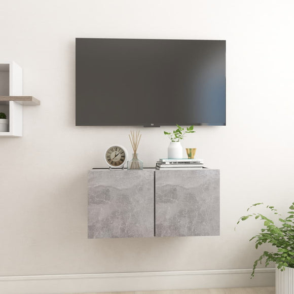NNEVL Hanging TV Cabinet Concrete Grey 60x30x30 cm