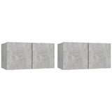 NNEVL Hanging TV Cabinets 2 pcs Concrete Grey 60x30x30 cm